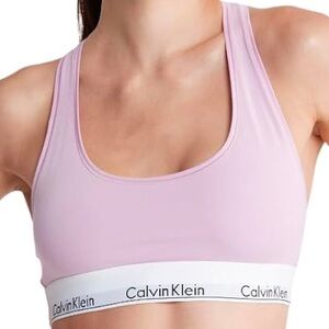 NWT Calvin Klein Modern Cotton Logo Bralette - Mauve Mist